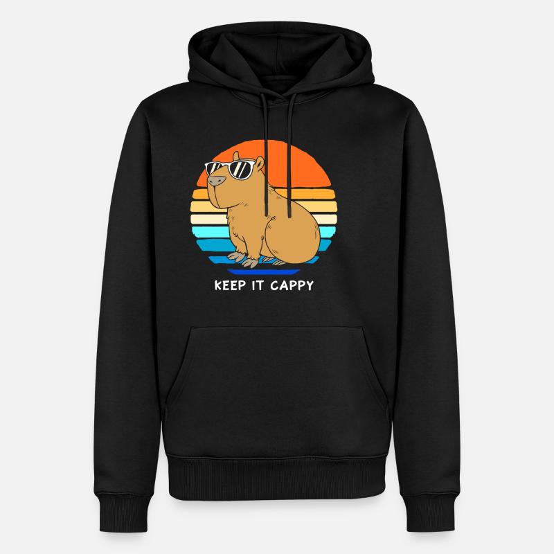 Capybara Capibara - Männer Premium Bio Hoodie - Schwarz