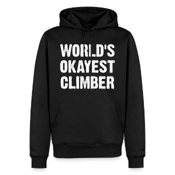 World's Okayest Climber - Männer Premium Bio Hoodie - Schwarz - Vorne - Nico (187cm)