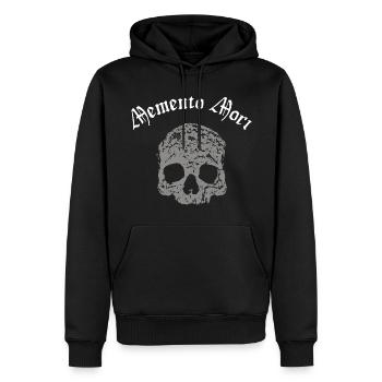 Crâne gris - Memento Mori - Sweat à capuche Premium bio Homme - noir - Devant - Nico (187cm)
