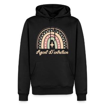 Cadeau Agent d'entretien. agent d'entretien . - Sweat à capuche Premium bio Homme - noir - Devant - Nico (187cm)