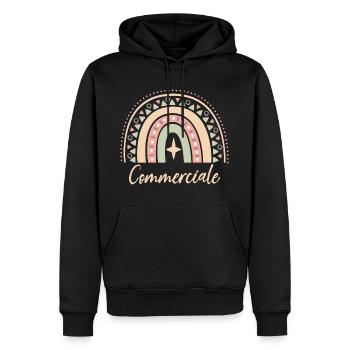 Cadeau Commerciale. Boho Rainbow commerciale. - Sweat à capuche Premium bio Homme - noir - Devant - Nico (187cm)
