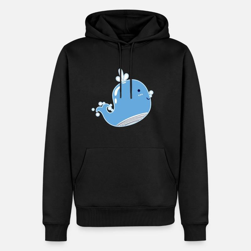 Baby Whale Smiling - Sweat à capuche Premium bio Homme - noir