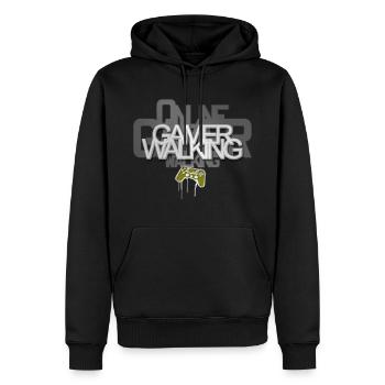 Marche des joueurs - Sweat à capuche Premium bio Homme - noir - Devant - Nico (187cm)