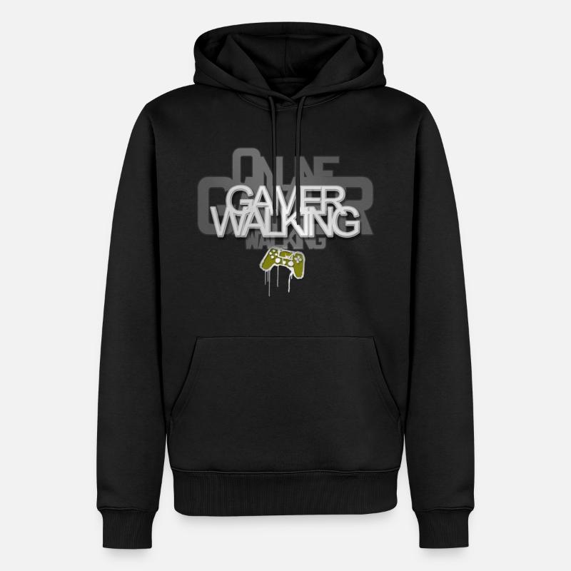Gamer Walking - Männer Premium Bio Hoodie - Schwarz