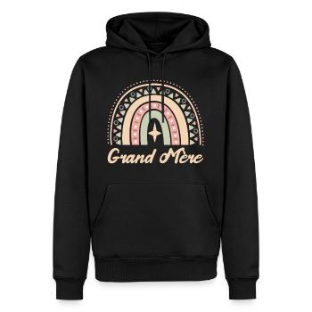 Cadeau Grand mère. Boho Rainbow Grand mère. - Sweat à capuche Premium bio Homme - noir - Devant - Nico (187cm)