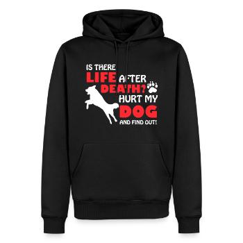 Hurt My Dog And Find Out - Men’s Premium Organic Hoodie - black - Front - Nico (187cm)