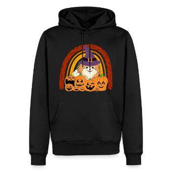 Mignon Nain Spitz Halloween Costume Chien - Sweat à capuche Premium bio Homme - noir - Devant - Nico (187cm)