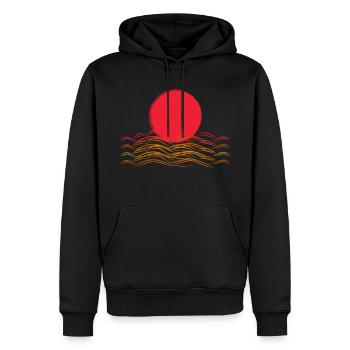 Sonnenuntergang - Männer Premium Bio Hoodie - Schwarz - Vorne - Nico (187cm)