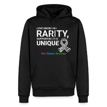 La sensibilisation aux maladies rares au service de l’unique - Sweat à capuche Premium bio Homme - noir - Devant - Nico (187cm)