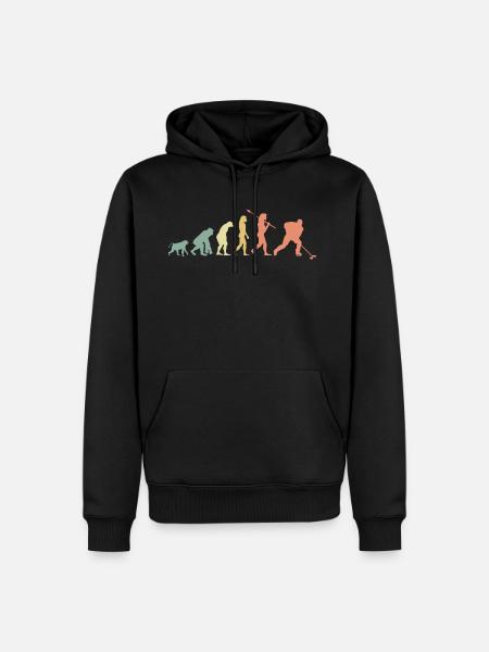 Eishockey Evolution - Männer Premium Bio Hoodie - Schwarz