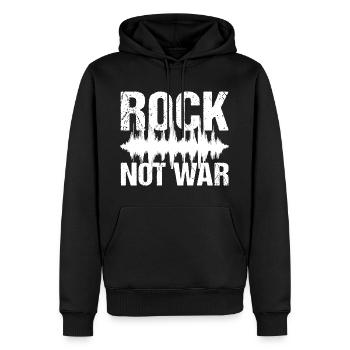 Rock Not War Rock N Roll Music - Sweat à capuche Premium bio Homme - noir - Devant - Nico (187cm)