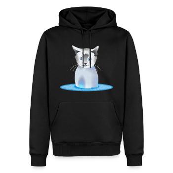 Katze - Männer Premium Bio Hoodie - Schwarz - Vorne - Nico (187cm)