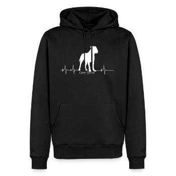Cadeau de battement de coeur Cane Corso - Sweat à capuche Premium bio Homme - noir - Devant - Nico (187cm)