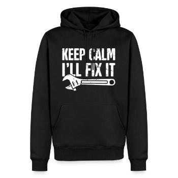 Mechanic Keep Calm I'll Fix It - Men’s Premium Organic Hoodie - black - Front - Nico (187cm)