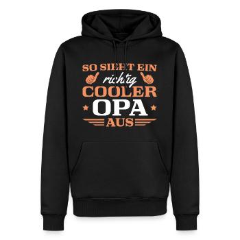 Großvater Spruch Cooler Opa Vatertag - Männer Premium Bio Hoodie - Schwarz - Vorne - Nico (187cm)