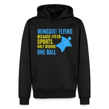 Wingsuit fliegen Base Jumping Fallschirmspringen Wingsuiting - Männer Premium Bio Hoodie - Schwarz - Vorne - Nico (187cm)