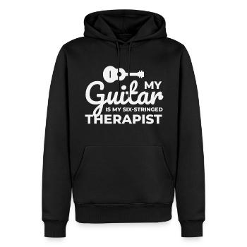 Six-Stringed Therapy: Celebrating the Guitar - Men’s Premium Organic Hoodie - black - Front - Nico (187cm)