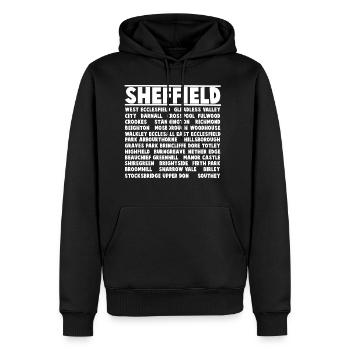 Sheffield Stadt (weiß) - Männer Premium Bio Hoodie - Schwarz - Vorne - Nico (187cm)