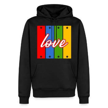 Liebe Valentinstag - Männer Premium Bio Hoodie - Schwarz - Vorne - Nico (187cm)