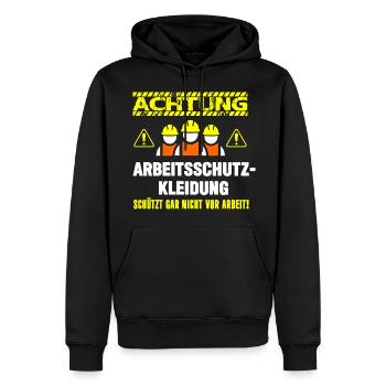 Arbeitsschutzkleidung - Männer Premium Bio Hoodie - Schwarz - Vorne - Nico (187cm)