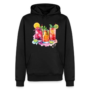 Cocktail Sommer Strand Bar Club Party Getränk - Männer Premium Bio Hoodie - Schwarz - Vorne - Nico (187cm)