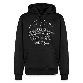 Kilimandjaro Kilimandjaro Tanzanie Kenya souvenir - Sweat à capuche Premium bio Homme - noir - Devant - Nico (187cm)
