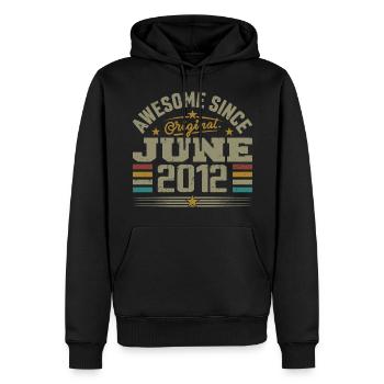 June 2012 Birthday Gift June 2012 June - Men’s Premium Organic Hoodie - black - Front - Nico (187cm)