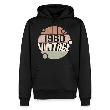 Vintage 1960 Cadeaux rétro 1960 millésime 1960 - Sweat à capuche Premium bio Homme - noir - Devant - Nico (187cm)