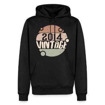 Jahrgang 2014 Retro Geschenke 2014 Jahrgang 2014 - Männer Premium Bio Hoodie - Schwarz - Vorne - Nico (187cm)