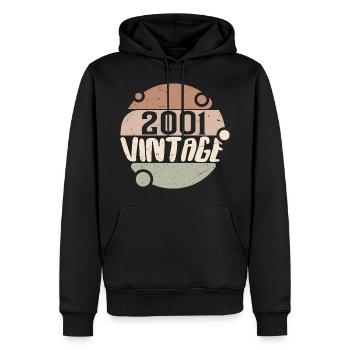 Jahrgang 2001 Retro Geschenke 2001 Jahrgang 2001 - Männer Premium Bio Hoodie - Schwarz - Vorne - Nico (187cm)
