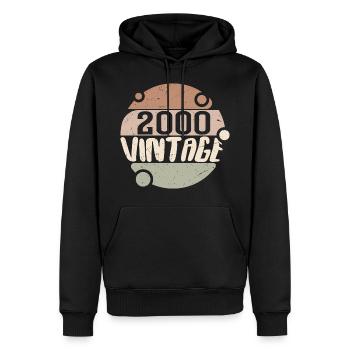 Vintage 2000 Cadeaux rétro 2000 millésime 2000 - Sweat à capuche Premium bio Homme - noir - Devant - Nico (187cm)