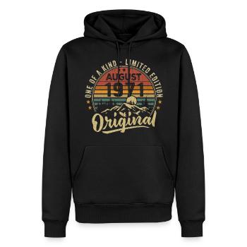 August 1971 Geburtstagsgeschenk 1971 Legenden August - Männer Premium Bio Hoodie - Schwarz - Vorne - Nico (187cm)
