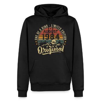August 1984 Geburtstagsgeschenk 1984 Legenden August - Männer Premium Bio Hoodie - Schwarz - Vorne - Nico (187cm)