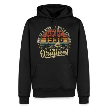 Août 1956 Cadeau Anniversaire 1956 Légendes Août - Sweat à capuche Premium bio Homme - noir - Devant - Nico (187cm)