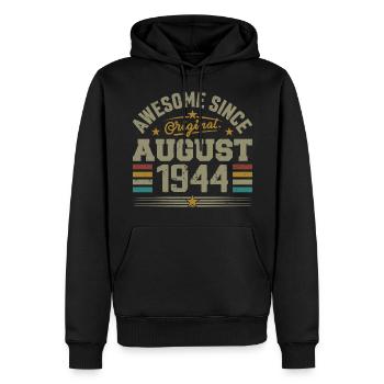 Août 1944 Anniversaire Août 1944 August 1944 Rétro - Sweat à capuche Premium bio Homme - noir - Devant - Nico (187cm)
