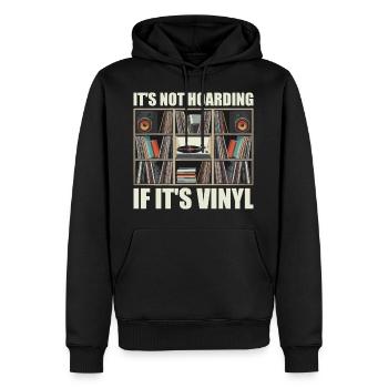Es ist kein Horten, wenn es Vinyl ist - Männer Premium Bio Hoodie - Schwarz - Vorne - Nico (187cm)