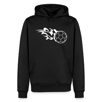 ballon handball flamme logo 3 - Sweat à capuche Premium bio Homme - noir - Devant - Nico (187cm)