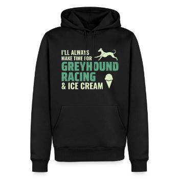 Greyhound Racing Eiscreme Hund Haustier Rennen Tier - Männer Premium Bio Hoodie - Schwarz - Vorne - Nico (187cm)
