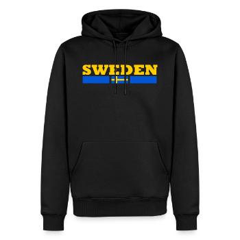 Schweden Flagge - Männer Premium Bio Hoodie - Schwarz - Vorne - Nico (187cm)