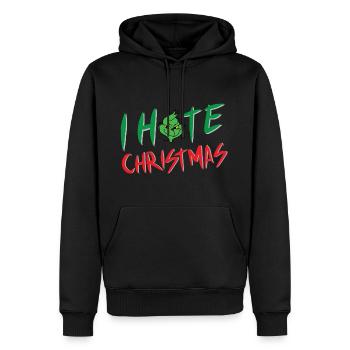 Ich Hasse Weihnachten Grün Spielverderber - Männer Premium Bio Hoodie - Schwarz - Vorne - Nico (187cm)