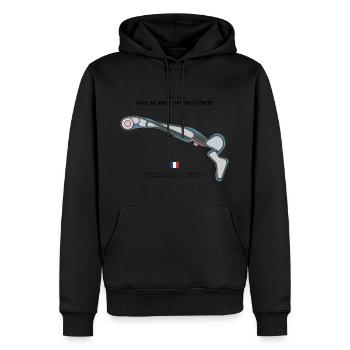 Circuit Du Castellet / Driving Center (83) - Sweat à capuche Premium bio Homme - noir - Devant - Nico (187cm)