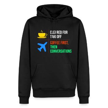 Contrôleur de la circulation aérienne Café ATC Aviation Humour - Sweat à capuche Premium bio Homme - noir - Devant - Nico (187cm)