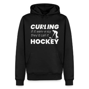 Curling Kehren Winter Eissport Curler Hockey - Männer Premium Bio Hoodie - Schwarz - Vorne - Nico (187cm)