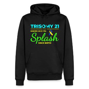 Down-Syndrom-Bewusstsein Trisomie 21 Splash - Männer Premium Bio Hoodie - Schwarz - Vorne - Nico (187cm)