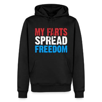 My Farts Spread Freedom - Männer Premium Bio Hoodie - Schwarz - Vorne - Nico (187cm)