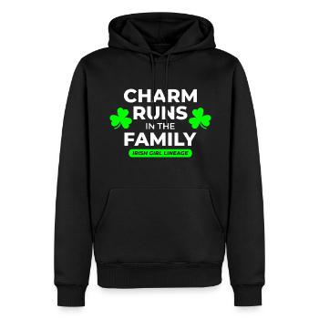 Lignée de fille irlandaise : Charme de famille St Patricks jour - Sweat à capuche Premium bio Homme - noir - Devant - Nico (187cm)