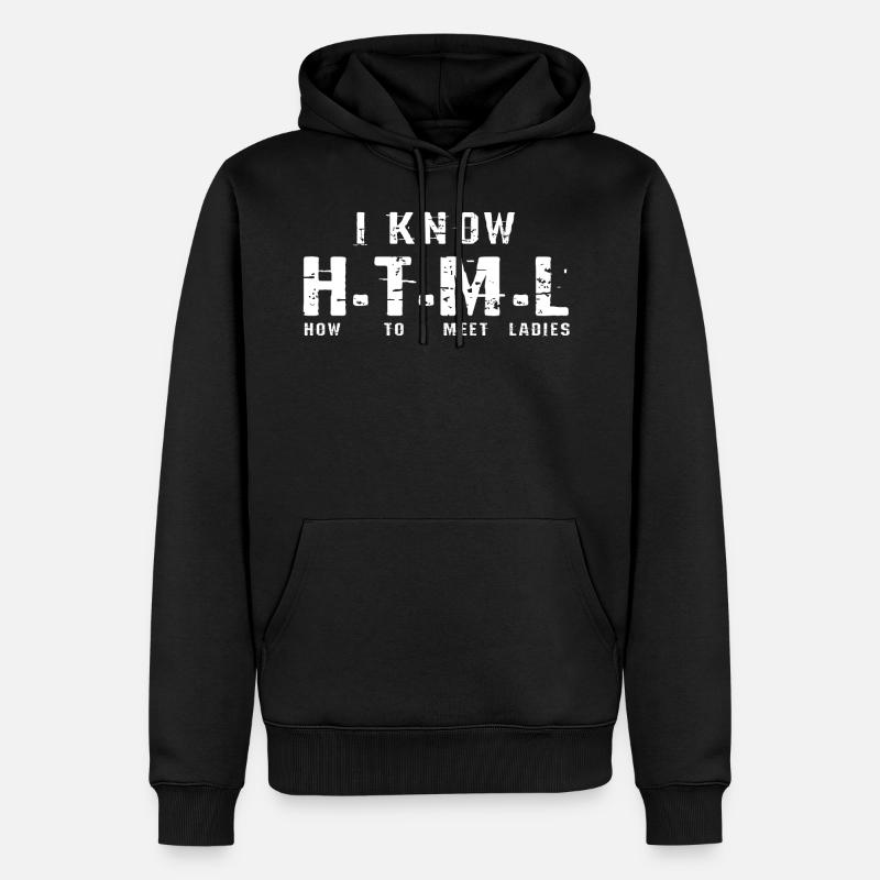 HTML Programmierer - Männer Premium Bio Hoodie - Schwarz