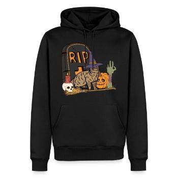 Mignon et effrayant Pixiebob Chat Halloween - Sweat à capuche Premium bio Homme - noir - Devant - Nico (187cm)