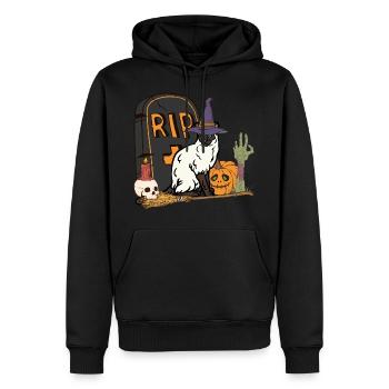 Süße und gruselige Halloween Siamkatze - Männer Premium Bio Hoodie - Schwarz - Vorne - Nico (187cm)