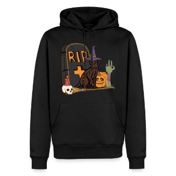 Süße und gruselige Havana Halloween Katze - Männer Premium Bio Hoodie - Schwarz - Vorne - Nico (187cm)